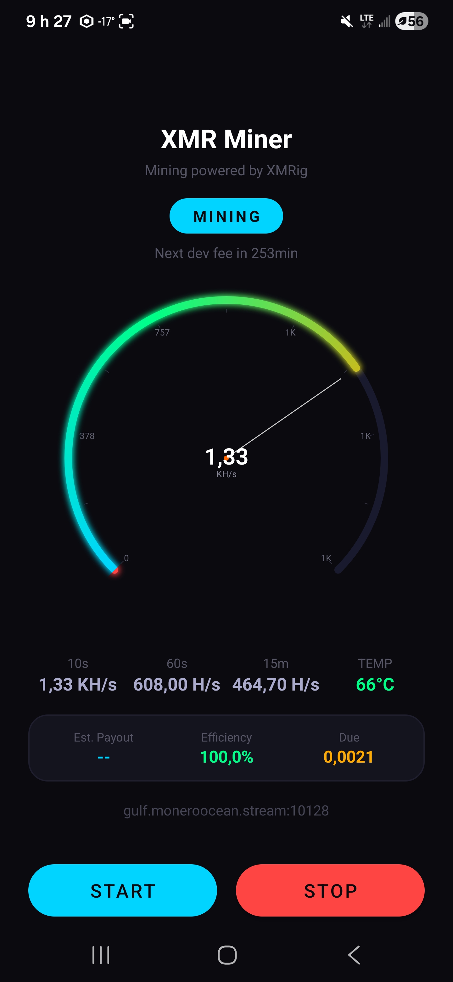 XMR-Miner Screenshot